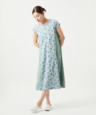 NGPHA11330 GIANNI LO GIUDICE(ジャンニ ロ ジュディチェ) [洗える・日本製]麻混ドットワッシャージャガードワンピース ライトグレー