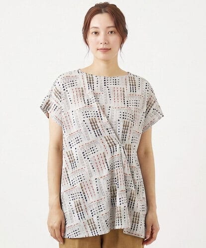 NGPJB01220 GIANNI LO GIUDICE [接触冷感・洗える]ラインドットプリントチュニック