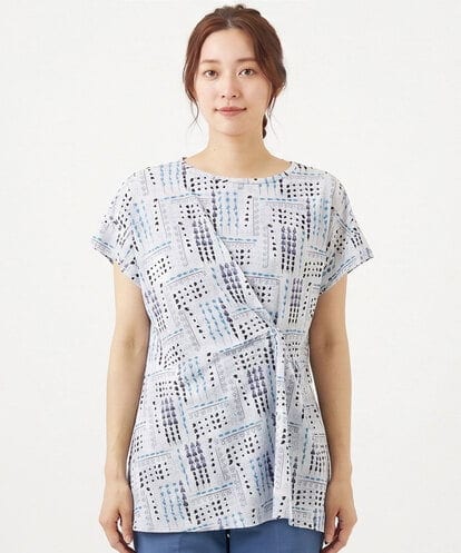 NGPJB01220 GIANNI LO GIUDICE [接触冷感・洗える]ラインドットプリントチュニック