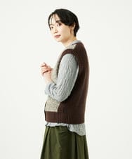 NGSAD01330 GIANNI LO GIUDICE(ジャンニ ロ ジュディチェ) [洗える]IMPラメファーニットベスト ベージュ