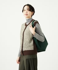 NGSAD01330 GIANNI LO GIUDICE(ジャンニ ロ ジュディチェ) [洗える]IMPラメファーニットベスト ベージュ
