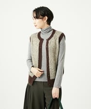NGSAD01330 GIANNI LO GIUDICE(ジャンニ ロ ジュディチェ) [洗える]IMPラメファーニットベスト ベージュ