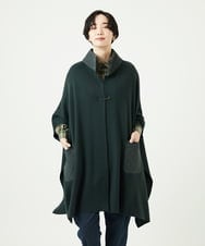 NGSAE10430 GIANNI LO GIUDICE(ジャンニ ロ ジュディチェ) [洗える]キルトドッキングニットポンチョ カーキ