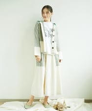 NGSEF12390 GIANNI LO GIUDICE(ジャンニ ロ ジュディチェ) [洗える]綿麻ニットジャケット グリーン