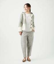 NGSEF12390 GIANNI LO GIUDICE(ジャンニ ロ ジュディチェ) [洗える]綿麻ニットジャケット グリーン