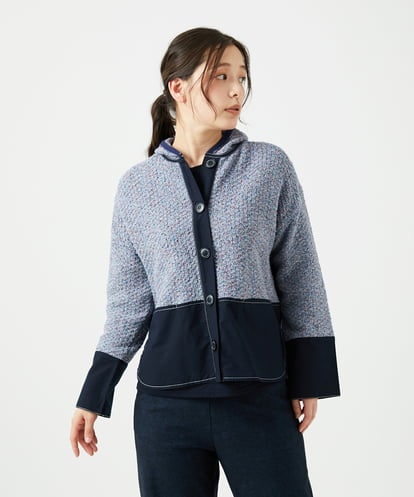 NGSEF12390 GIANNI LO GIUDICE [洗える]綿麻ニットジャケット