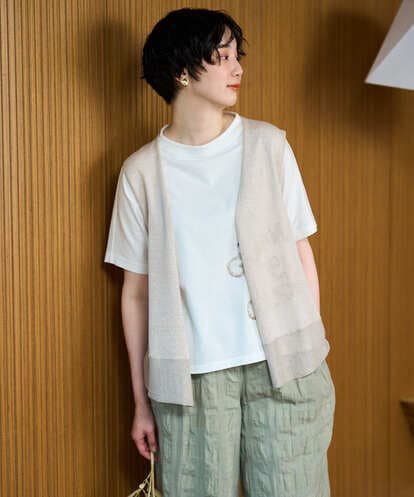 NGSGE55230 GIANNI LO GIUDICE [洗える]麻ナイロンジレ　