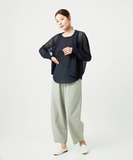 NGSHA10240 GIANNI LO GIUDICE(ジャンニ ロ ジュディチェ) [洗える]透かし柄ニットカーディガン ネイビー