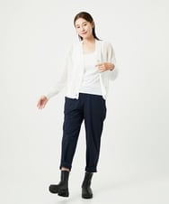 NGSHA10240 GIANNI LO GIUDICE(ジャンニ ロ ジュディチェ) [洗える]透かし柄ニットカーディガン ホワイト