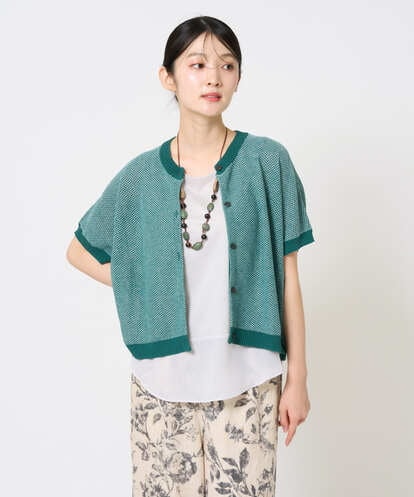 NGSHE60250 GIANNI LO GIUDICE [洗える]メランジジャガードカーディガン