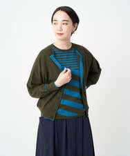 NGSJB20250 GIANNI LO GIUDICE(ジャンニ ロ ジュディチェ) [洗える]シルク混ニットカーディガン ダークカーキ