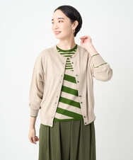 NGSJB20250 GIANNI LO GIUDICE(ジャンニ ロ ジュディチェ) [洗える]シルク混ニットカーディガン ベージュ