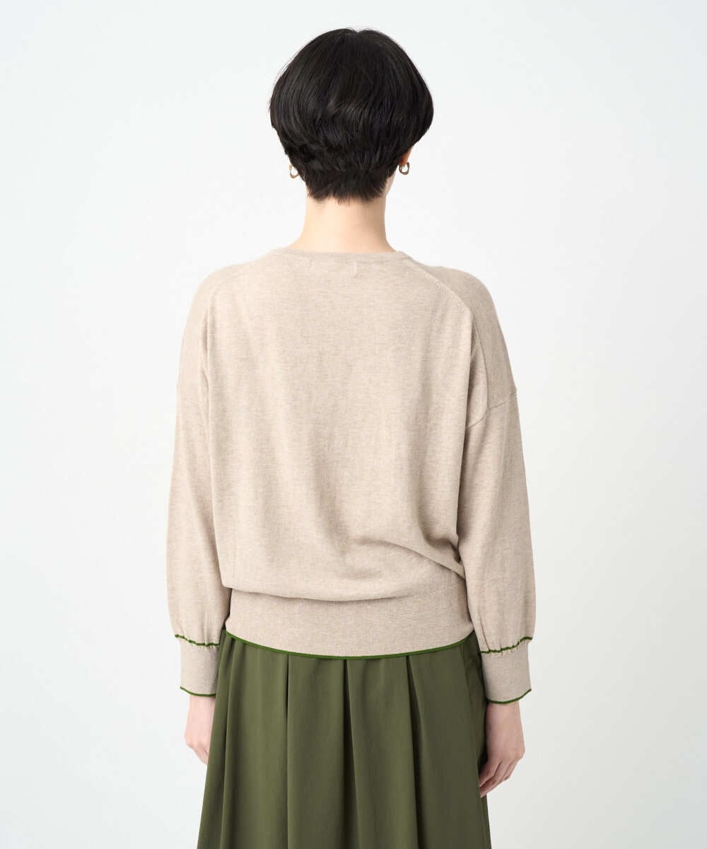 NGSJB20250 GIANNI LO GIUDICE(ジャンニ ロ ジュディチェ) [洗える]シルク混ニットカーディガン ベージュ