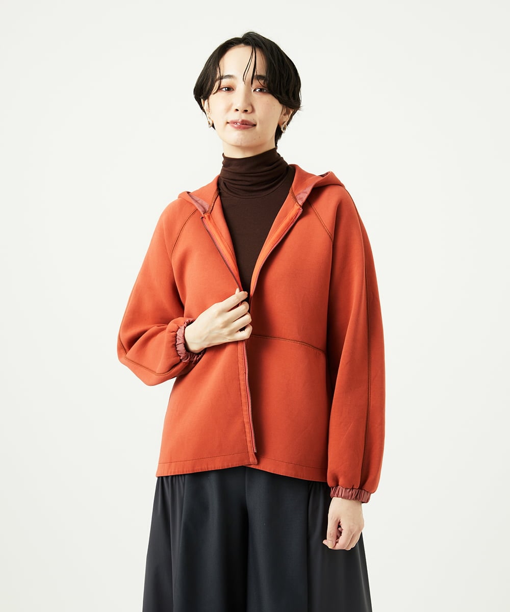 NGTAD01360 GIANNI LO GIUDICE(ジャンニ ロ ジュディチェ) [洗える]アスターダンボールニットパーカー オレンジ