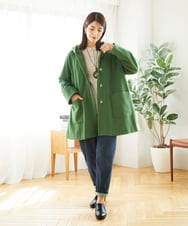 NGVAE32590 GIANNI LO GIUDICE(ジャンニ ロ ジュディチェ) ウールモッサフーディーコート グリーン