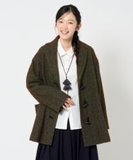 NGVAH45690 GIANNI LO GIUDICE(ジャンニ ロ ジュディチェ) [日本製]シャンブレーネップループツイードコート グリーン