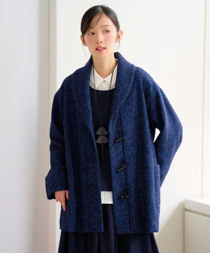 NGVAH45690 GIANNI LO GIUDICE [日本製]シャンブレーネップループツイードコート