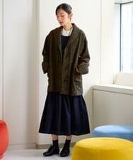 NGVAH45690 GIANNI LO GIUDICE(ジャンニ ロ ジュディチェ) [日本製]シャンブレーネップループツイードコート ネイビー