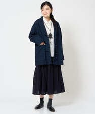 NGVAH45690 GIANNI LO GIUDICE(ジャンニ ロ ジュディチェ) [日本製]シャンブレーネップループツイードコート ネイビー