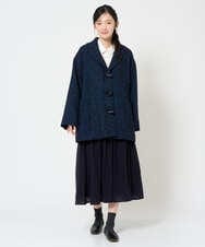 NGVAH45690 GIANNI LO GIUDICE(ジャンニ ロ ジュディチェ) [日本製]シャンブレーネップループツイードコート ネイビー