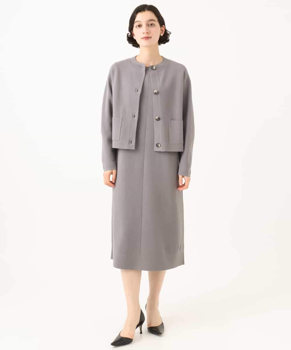NHAJD11390 GIANNI LO GIUDICE(小さいサイズ)(メゾン ドゥ サンク) ヴィスコースミラノワンピース グレー