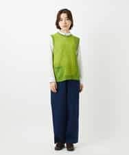 NHBEF14230 GIANNI LO GIUDICE(小さいサイズ)(メゾン ドゥ サンク) シャーリングシャンブレーブラウス ライトブルー