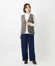 NHBEF14230 GIANNI LO GIUDICE(小さいサイズ)(メゾン ドゥ サンク) シャーリングシャンブレーブラウス ライトブルー