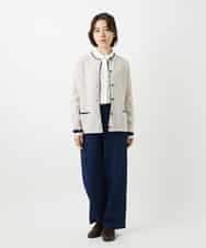 NHBEF14230 GIANNI LO GIUDICE(小さいサイズ)(メゾン ドゥ サンク) シャーリングシャンブレーブラウス ライトブルー