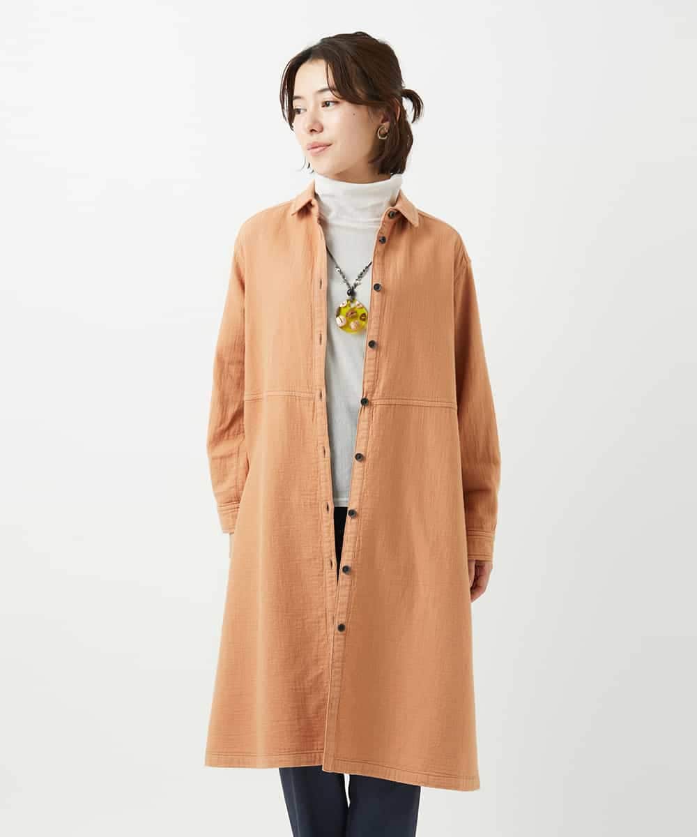 NHBEF15390 GIANNI LO GIUDICE(小さいサイズ) [セットアップ対応]二重織ガーゼデニム製品染めブラウス