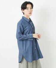 NHBGC81260 GIANNI LO GIUDICE(小さいサイズ)(メゾン ドゥ サンク) デニムチュニックブラウス ネイビー