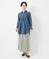 NHBGC81260 GIANNI LO GIUDICE(小さいサイズ)(メゾン ドゥ サンク) デニムチュニックブラウス ネイビー