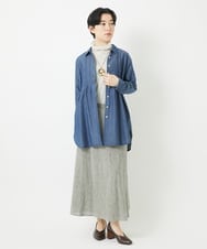NHBGC81260 GIANNI LO GIUDICE(小さいサイズ)(メゾン ドゥ サンク) デニムチュニックブラウス ネイビー