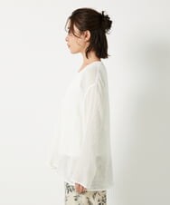 NHBGE54270 GIANNI LO GIUDICE(小さいサイズ)(メゾン ドゥ サンク) リネンからみ織りブラウス ブラウン