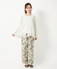 NHBGE54270 GIANNI LO GIUDICE(小さいサイズ)(メゾン ドゥ サンク) リネンからみ織りブラウス ブラウン