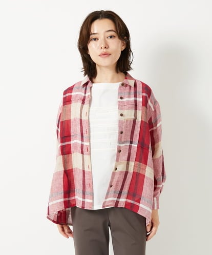 NHBGE56360 GIANNI LO GIUDICE(小さいサイズ) [日本製]先染めチェックブラウス