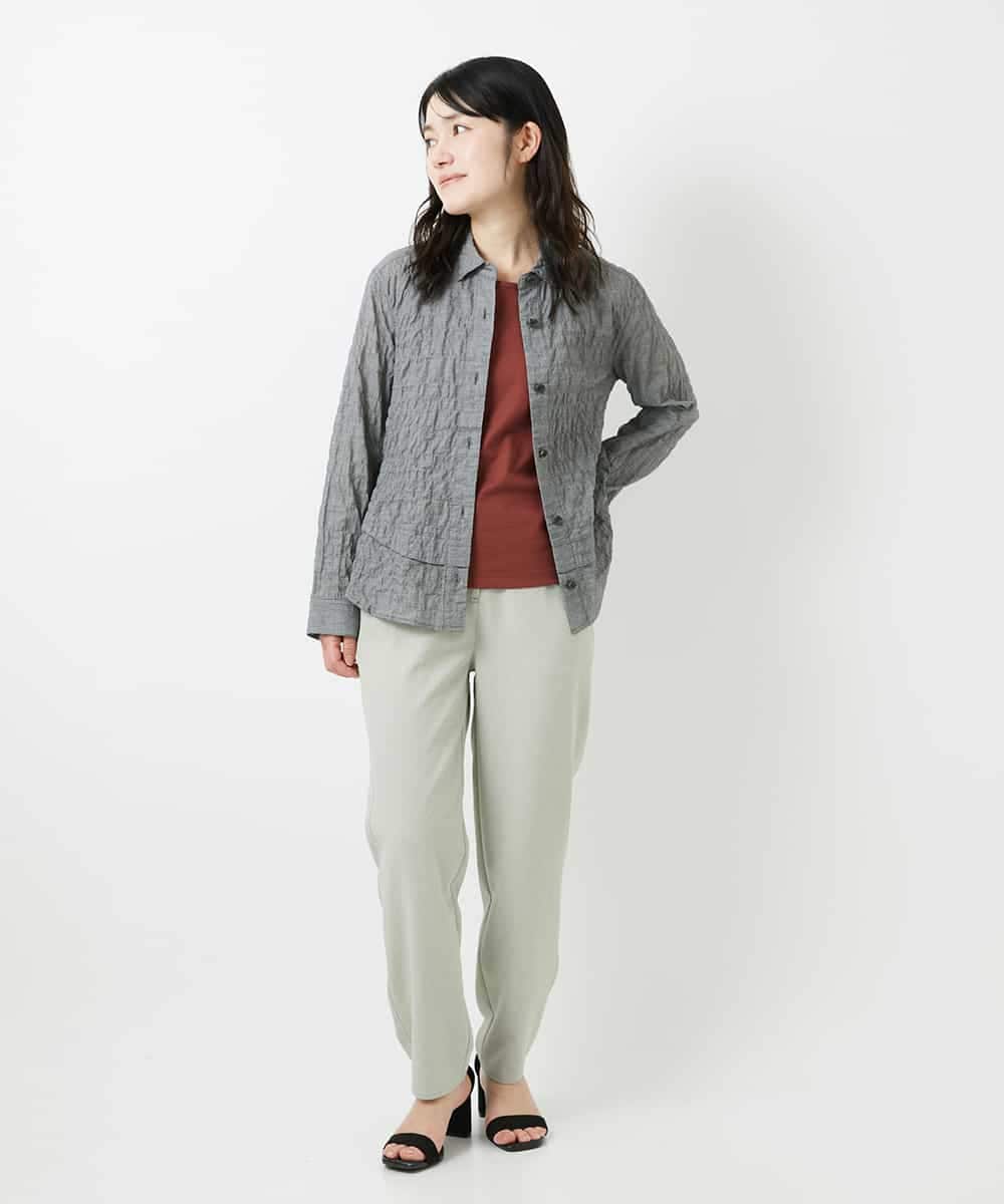 NHBGF90250 GIANNI LO GIUDICE(小さいサイズ)(メゾン ドゥ サンク) コットンシャーリングブラウス ネイビー