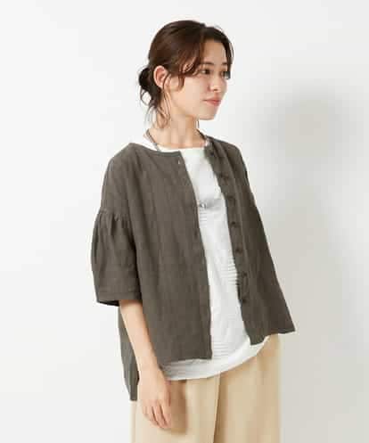NHBHD66290 GIANNI LO GIUDICE(小さいサイズ) 麻ストライプブラウス