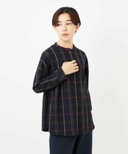 NHBJB22430 GIANNI LO GIUDICE(小さいサイズ) [日本製]二重織チェック前開きブラウス