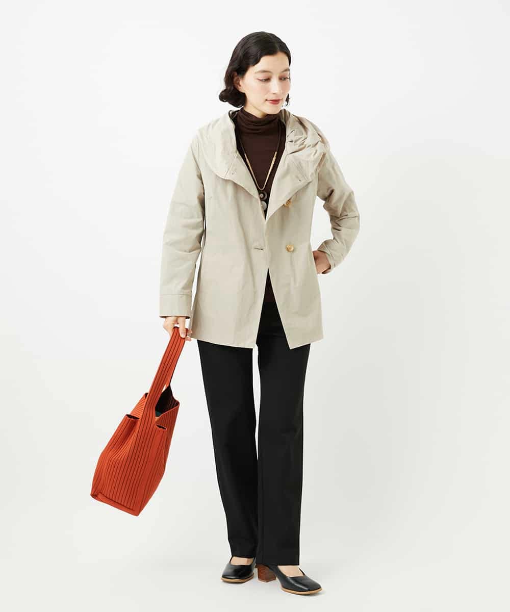 NHDAF80390 GIANNI LO GIUDICE(小さいサイズ)(メゾン ドゥ サンク) クリーミータフタショート丈コート ベージュ