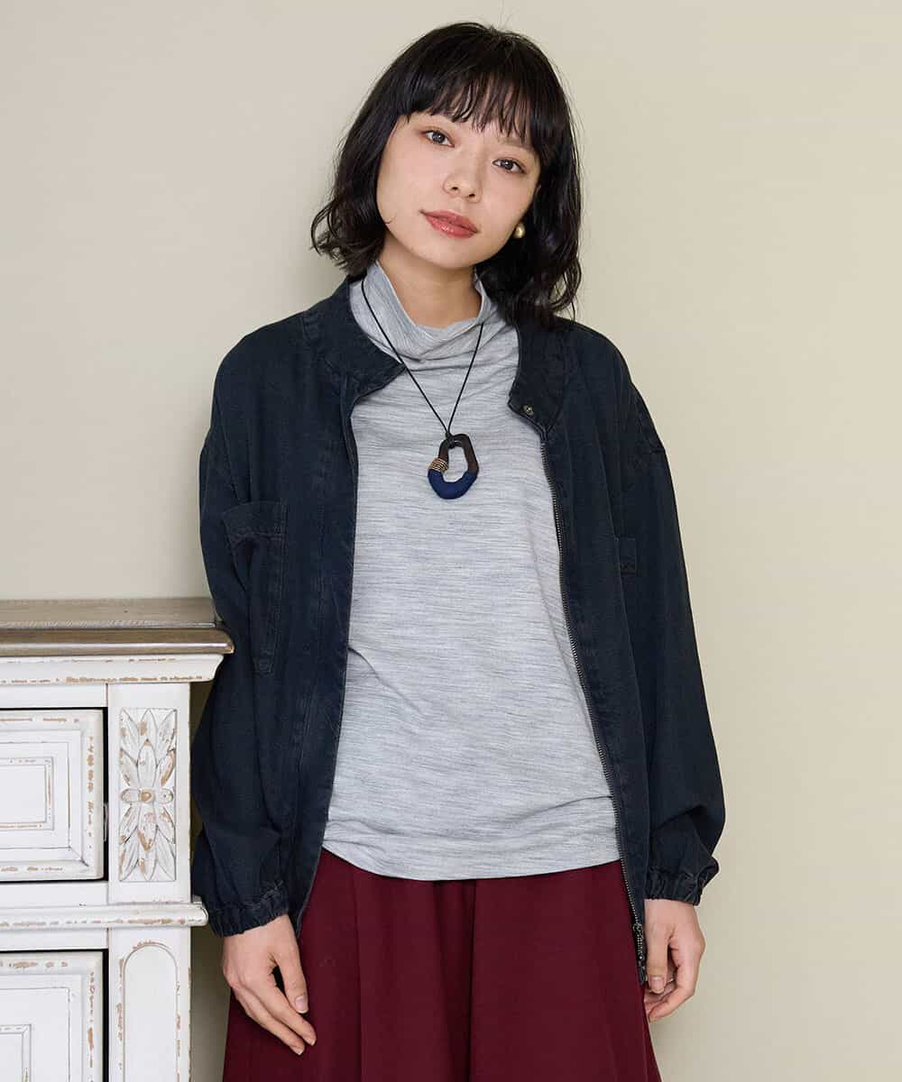 NHDAH37360 GIANNI LO GIUDICE(小さいサイズ)(メゾン ドゥ サンク) テンセルデニムヴィンテージブルゾン ダークグレー