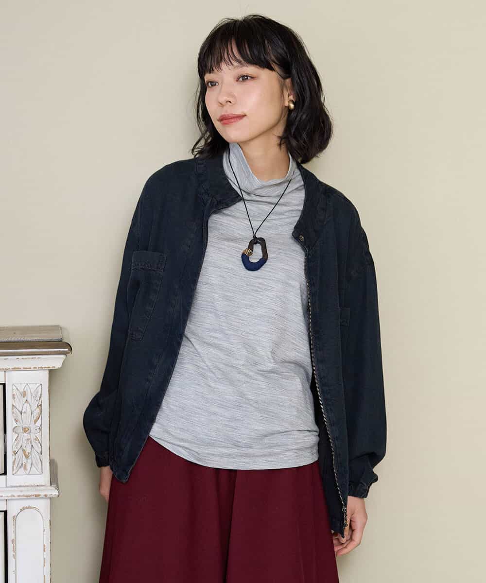 NHDAH37360 GIANNI LO GIUDICE(小さいサイズ)(メゾン ドゥ サンク) テンセルデニムヴィンテージブルゾン ダークグレー