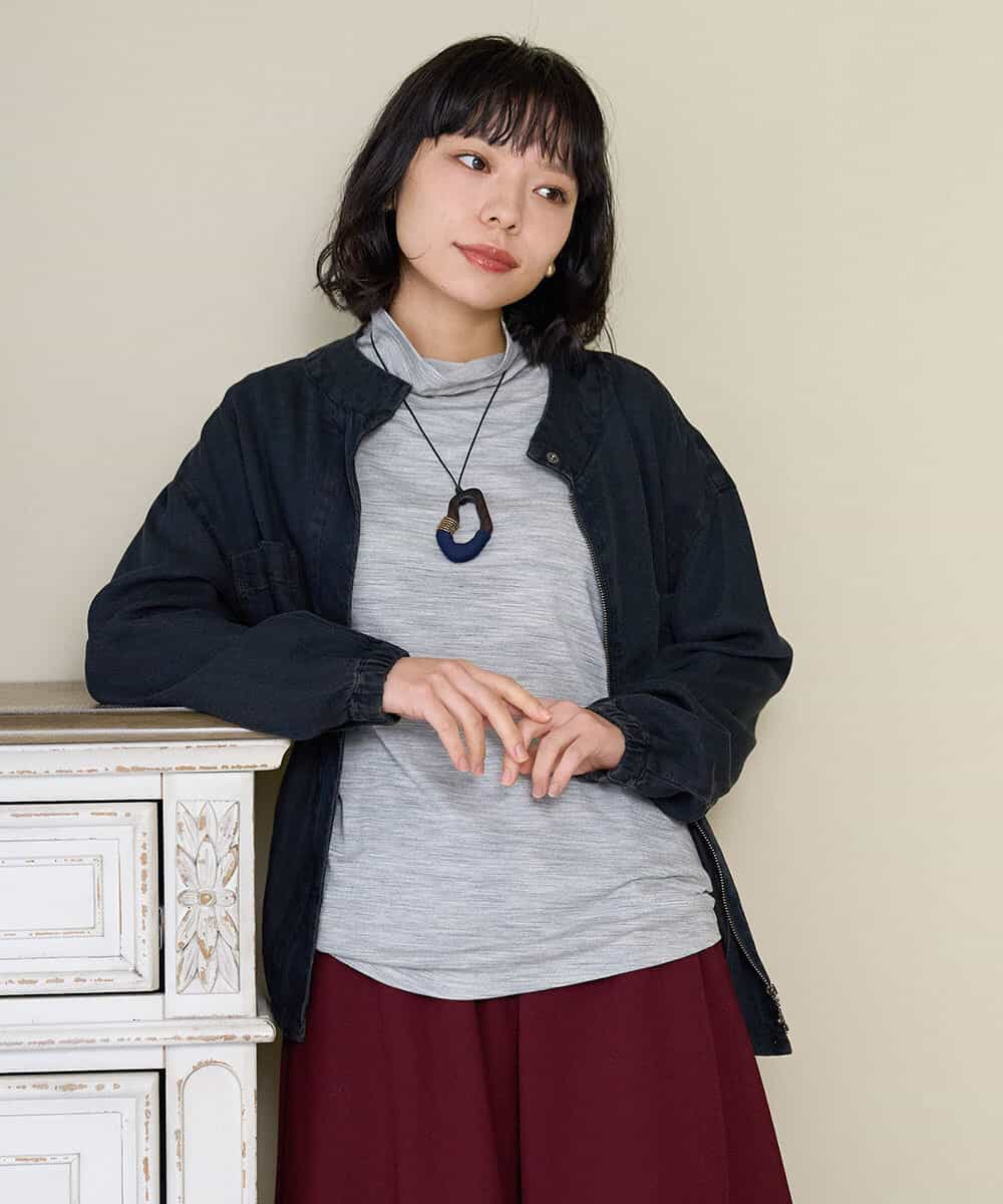 NHDAH37360 GIANNI LO GIUDICE(小さいサイズ)(メゾン ドゥ サンク) テンセルデニムヴィンテージブルゾン ダークグレー