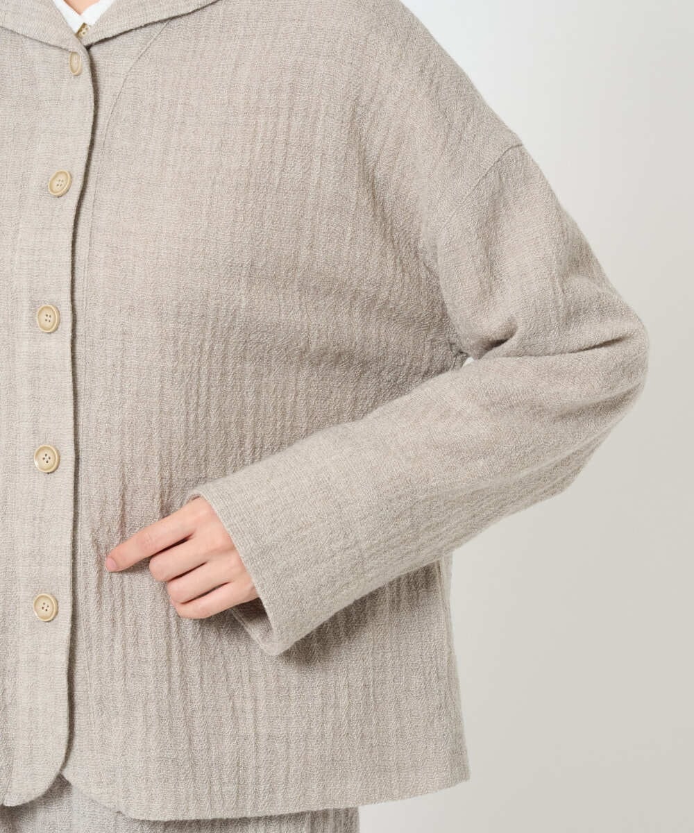 NHDAH46390 GIANNI LO GIUDICE(小さいサイズ)(メゾン ドゥ サンク) [セットアップ対応]ウールリファインガーゼジャケット ベージュ