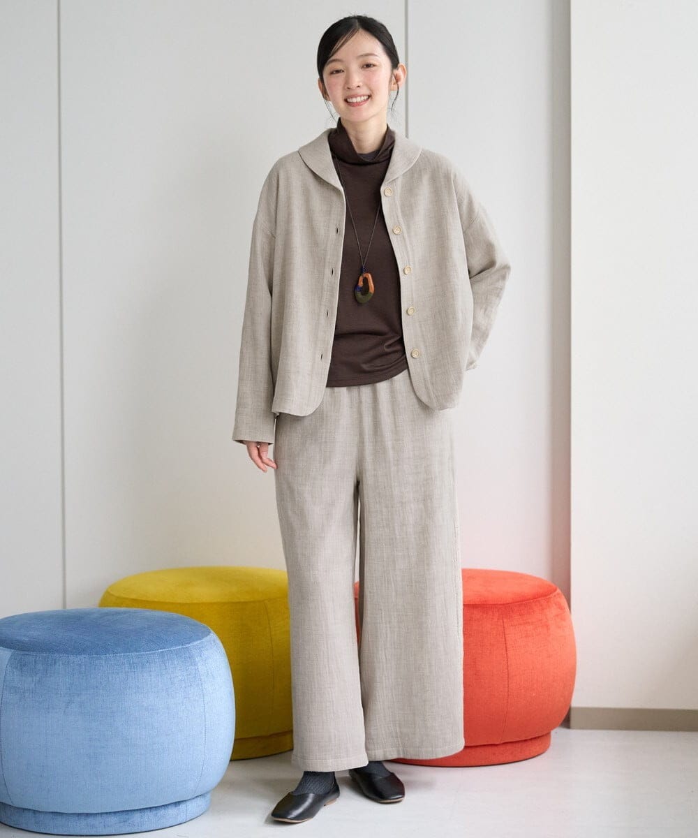 NHDAH46390 GIANNI LO GIUDICE(小さいサイズ)(メゾン ドゥ サンク) [セットアップ対応]ウールリファインガーゼジャケット ベージュ