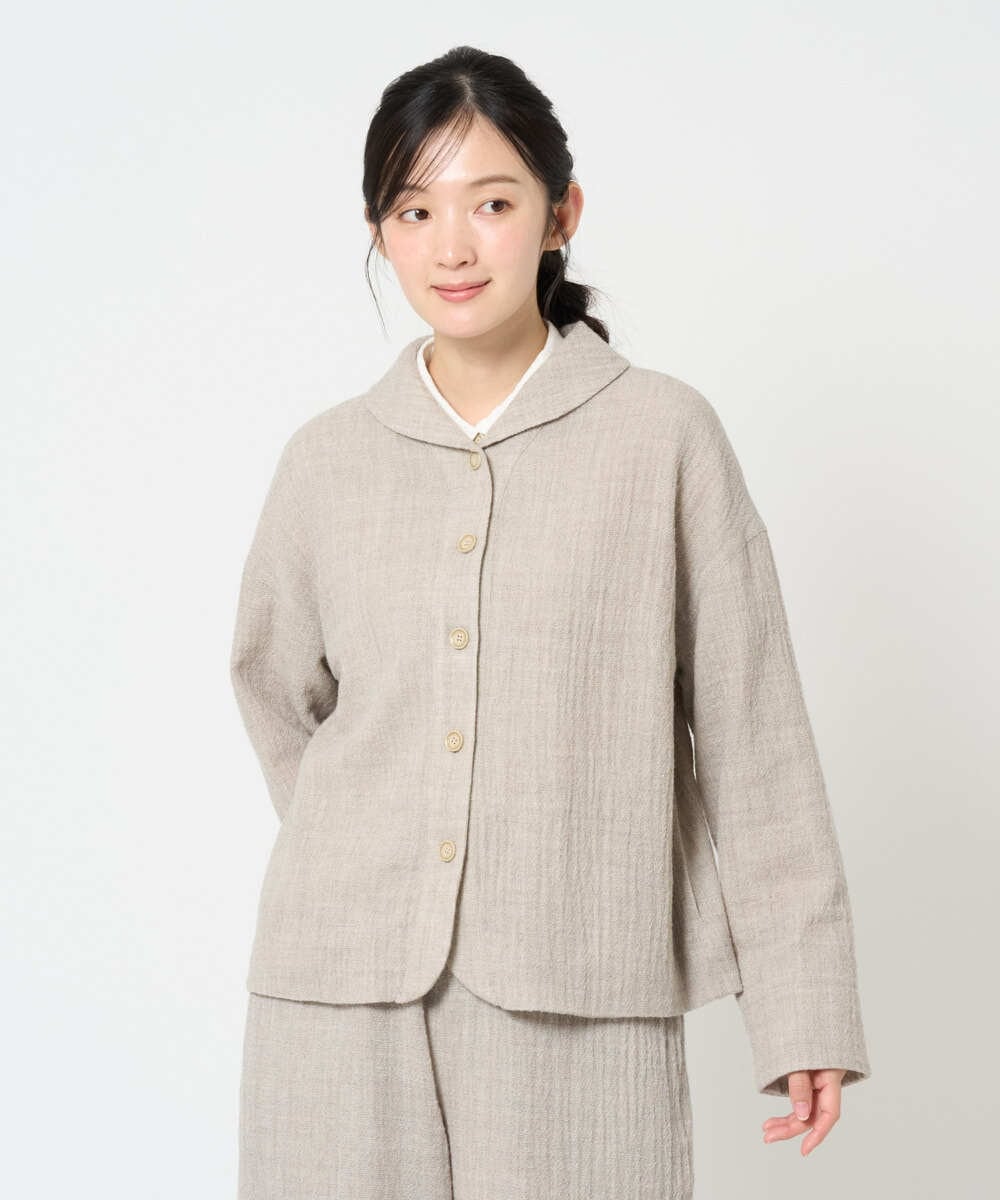 NHDAH46390 GIANNI LO GIUDICE(小さいサイズ)(メゾン ドゥ サンク) [セットアップ対応]ウールリファインガーゼジャケット ベージュ