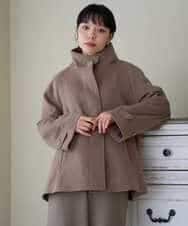 NHDAI88790 GIANNI LO GIUDICE(小さいサイズ)(メゾン ドゥ サンク) アンゴラ混ウールショートコート ベージュ