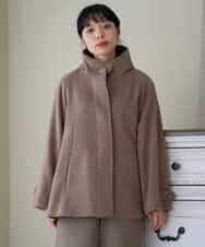 NHDAI88790 GIANNI LO GIUDICE(小さいサイズ)(メゾン ドゥ サンク) アンゴラ混ウールショートコート ライトグレー