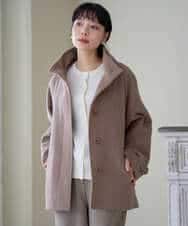 NHDAI88790 GIANNI LO GIUDICE(小さいサイズ)(メゾン ドゥ サンク) アンゴラ混ウールショートコート ライトグレー