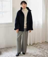 NHDAI88790 GIANNI LO GIUDICE(小さいサイズ)(メゾン ドゥ サンク) アンゴラ混ウールショートコート ライトグレー