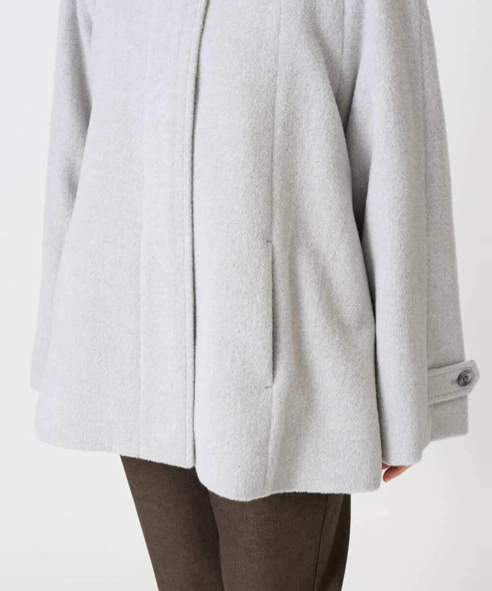 NHDAI88790 GIANNI LO GIUDICE(小さいサイズ)(メゾン ドゥ サンク) アンゴラ混ウールショートコート ライトグレー
